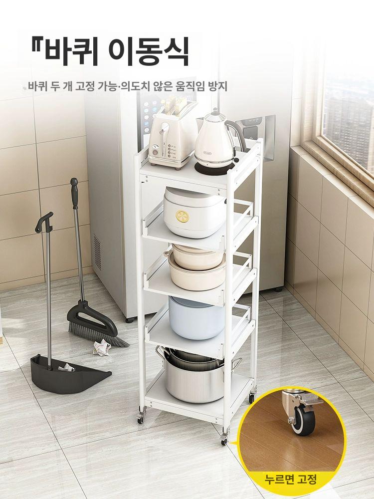 선반 슬라이드랙 풀아웃 서랍형 새로운 정리함 캐비닛 싱크대 절약용 정리대 있는 레일 수납 - 상세 이미지 5