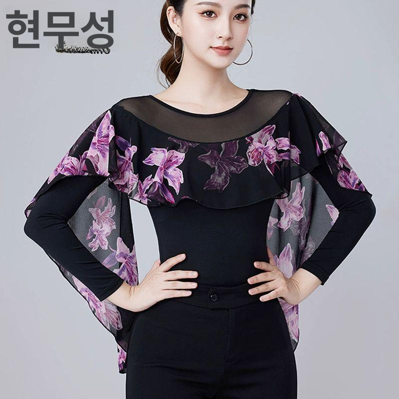 줌바 라인 댄스복상의 무대의상 댄스옷 사교 방송 스포츠 라틴 모던 왈츠 - 상세 이미지 2