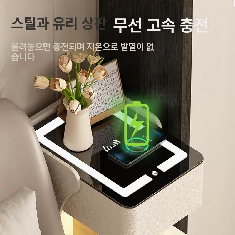 무선충전 침대옆 침대협탁 조명협탁 스마트협탁 서랍 - 상세 이미지 5