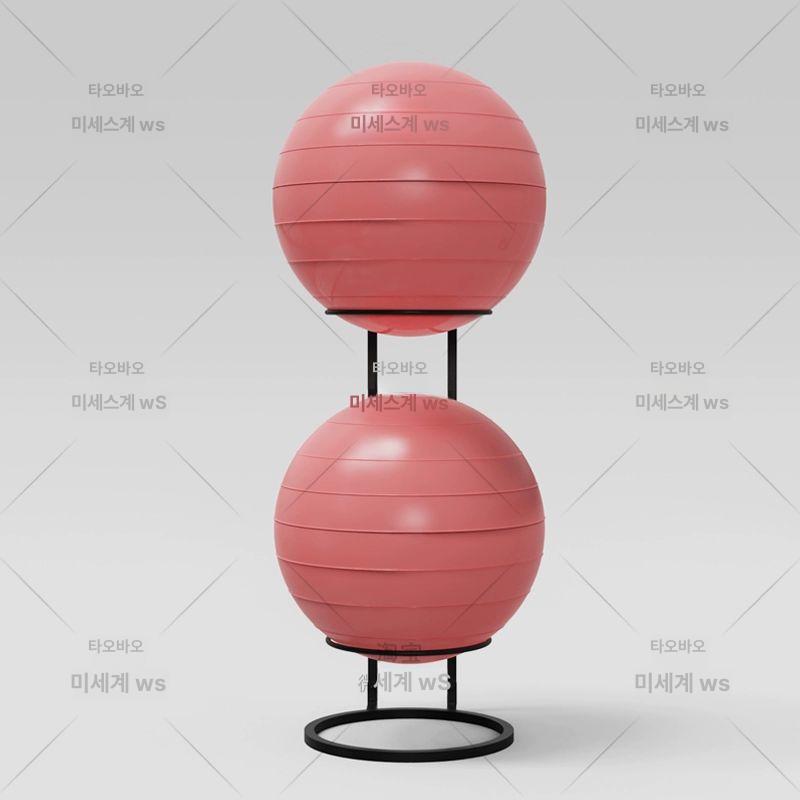 검정색 짐볼거치대 전시대 보수볼 요가볼 밸런스볼 진열대 헬스장 보관함 수납 랙 - 상세 이미지 3