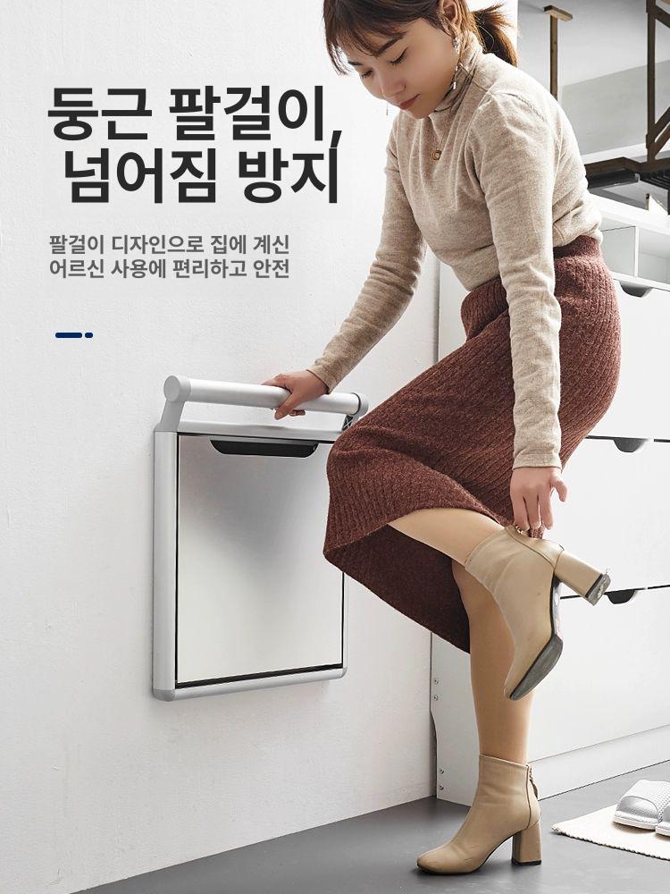 현관 의자 접이식 신발수납 신발의자 슬림 현관의자 좌석 벤치 수납 원룸 인테리어 스툴 - 상세 이미지 3