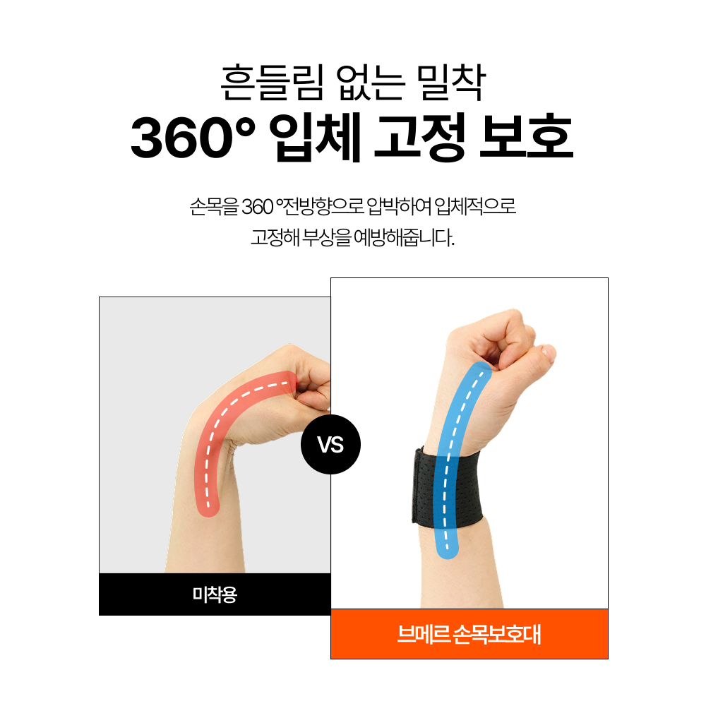 브메르 손목보호대 아대 밴드 얇은 TFCC 스트랩 헬스 운동 1세트 상품 이미지