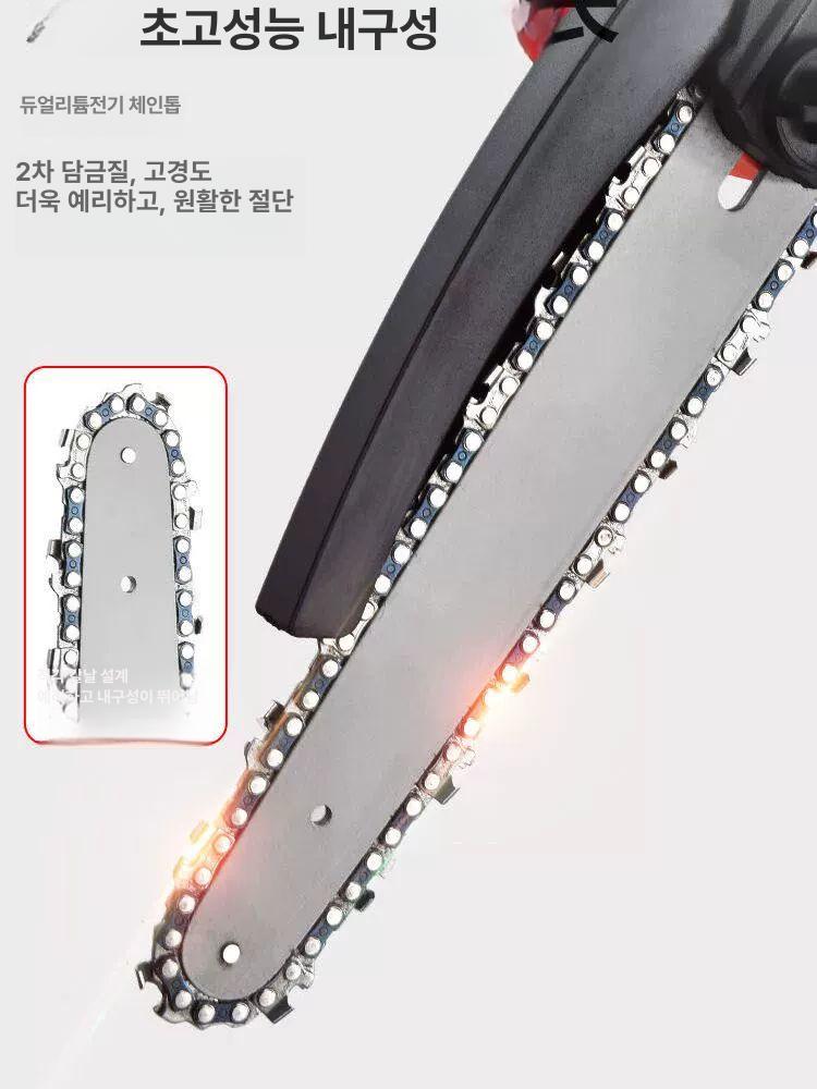 6인치 전기톱 무선 충전식 소형 목재 체인톱 전동톱 휴대용 나무 절단 충전 가정용 톱 - 상세 이미지 5