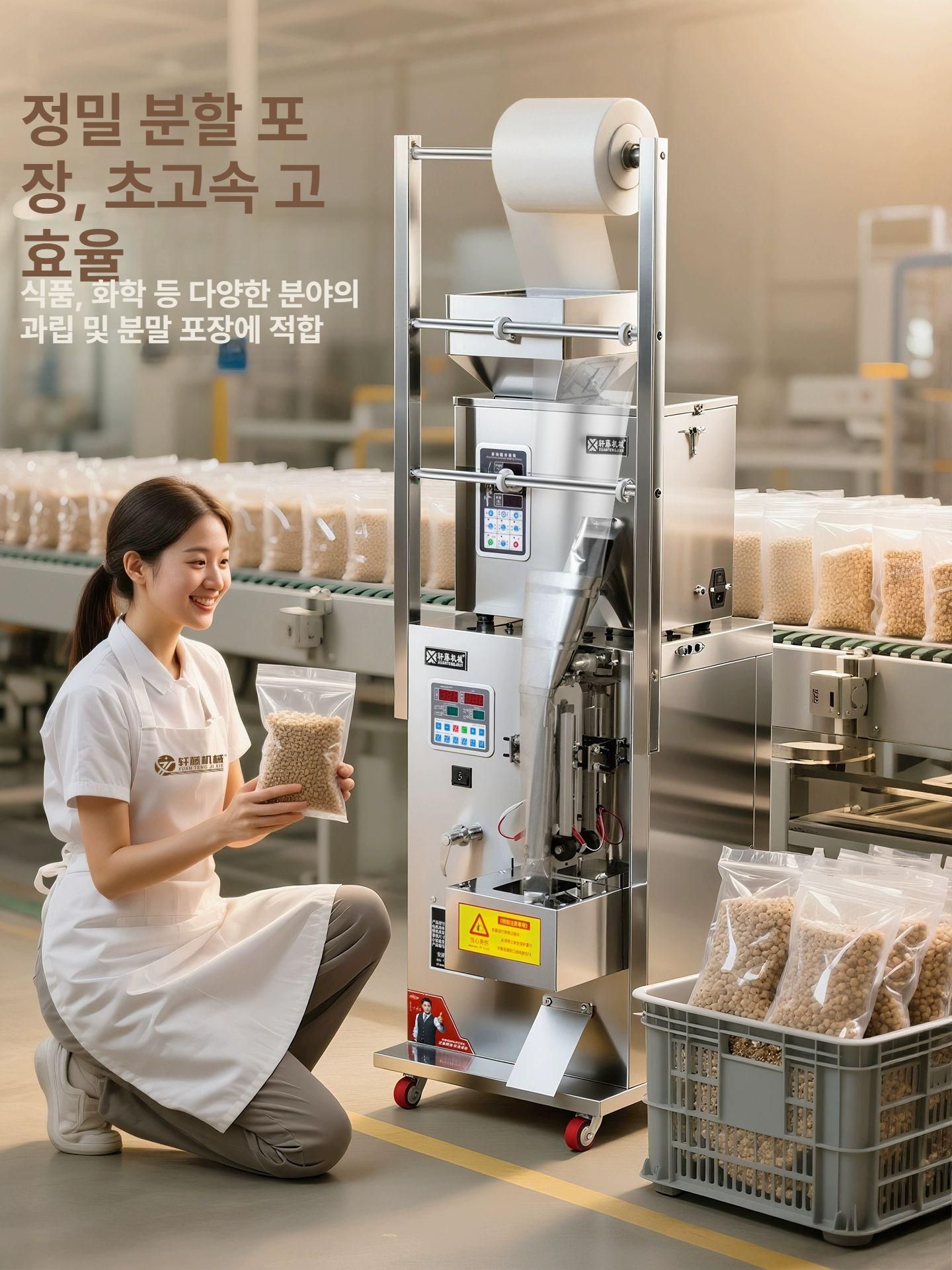 전자동 포장기계 소형 파우치 자동 폭 필름 소분 삼면봉 액체 밀봉 가루 비닐 삼면 밴드 - 상세 이미지 2