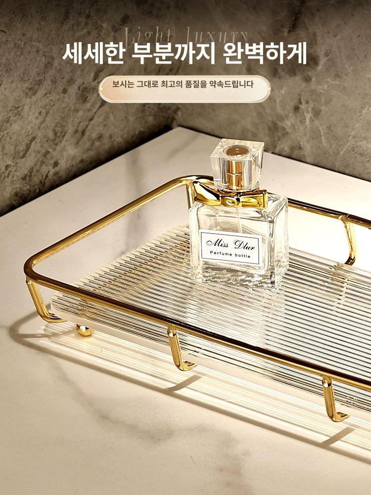 골드프레임 세라믹 화장품 트레이 정리대 선반 마블 - 상세 이미지 2