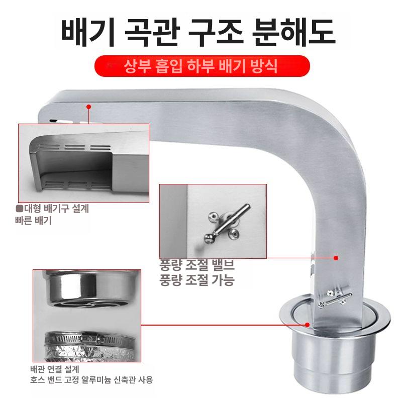 연기흡입기 덕트후드 하향식 업소용 배기팬 배출 배기구 식당용 환기구 주방덕트 - 상세 이미지 5