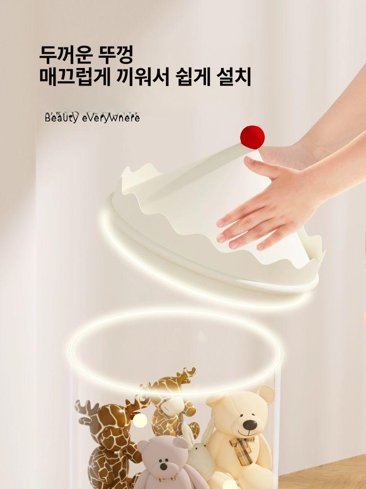 완구보관함 정리함 투명 수납함 인형정리 플라스틱 완구 보관 수납 핑크 대형 대용량 박스 - 상세 이미지 3