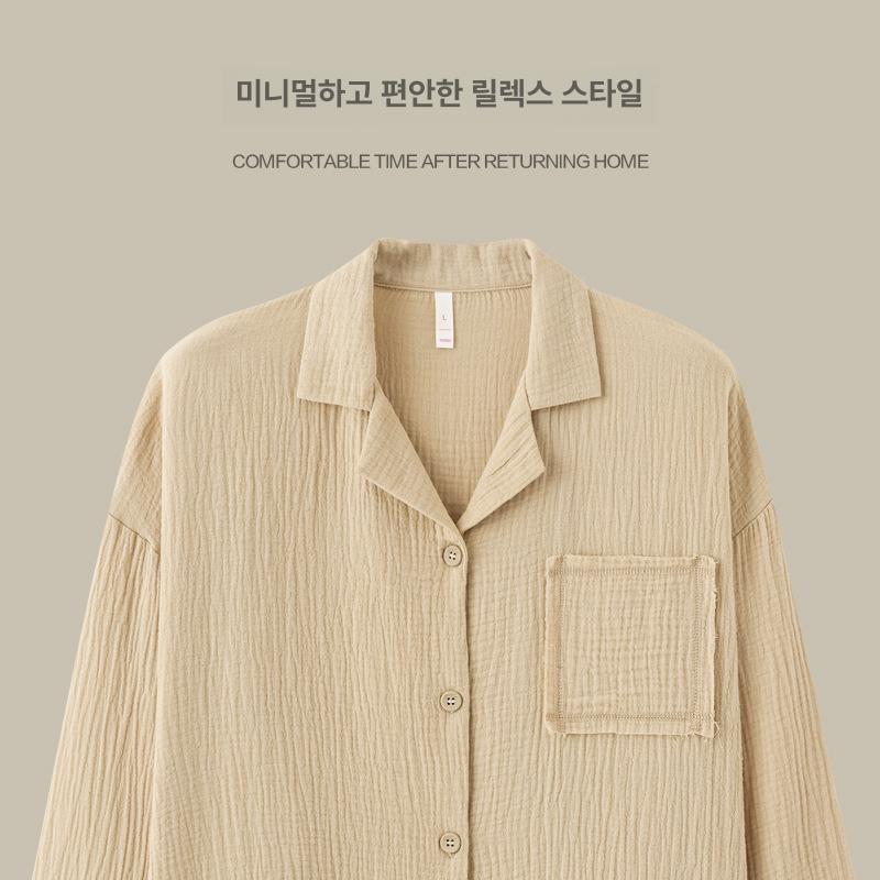사계절 커플잠옷 홈웨어 면100 실내복 기하 꽃나염 순면바지 얼룩말나염 여성용 - 상세 이미지 5