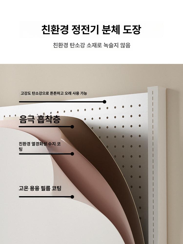 타공보드 벽면타공판 게시판 걸이 책상페그보드 홀더 철제타공판 철제페그보드 - 상세 이미지 4