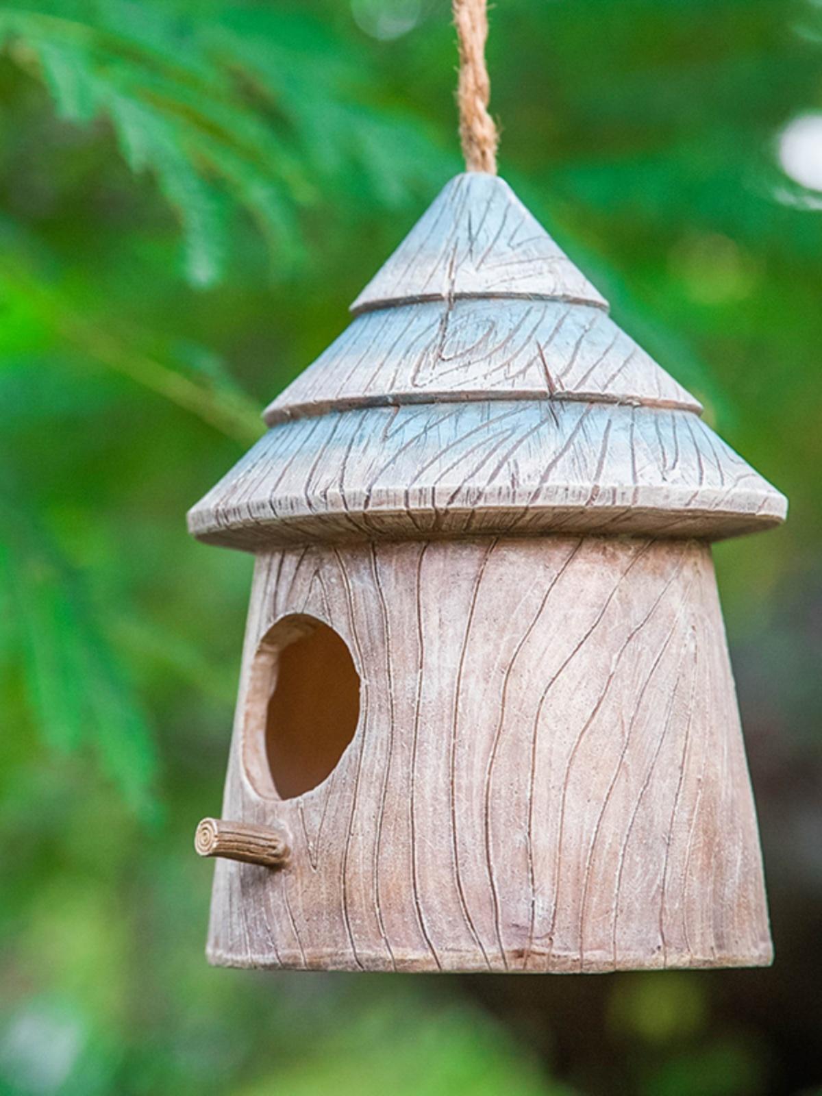 정원 가든 장식 나무 새집 하우스 인테리어 조형물 둥지 벽면 마당 데코 소품 - 상세 이미지 2