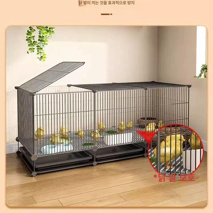 철제 병아리장 케이지 사육장 조류 소형 놀이터 야외 새장 조립식 고양이 병아리집 - 상세 이미지 4