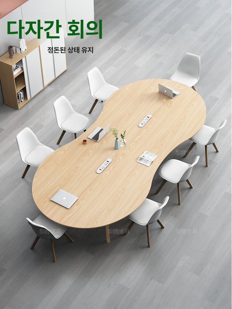 세트 8인용회의테이블 회의용 사무실 미팅 대형테이블 탁상 오피스 다용도 사이즈 - 상세 이미지 2