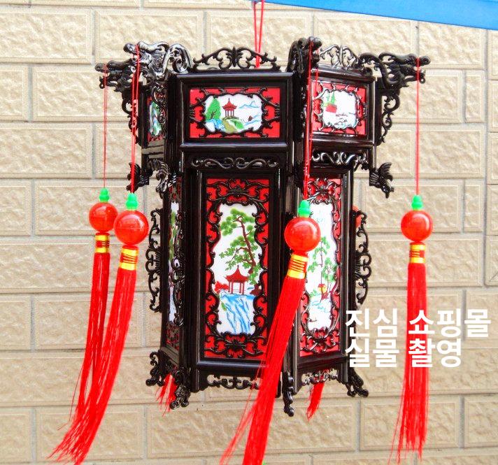 중식당 벽등 갓등 업소용 소품 램프 조명 앤틱 복고풍 장식 중국홍등 레트로 전통등 - 상세 이미지 2