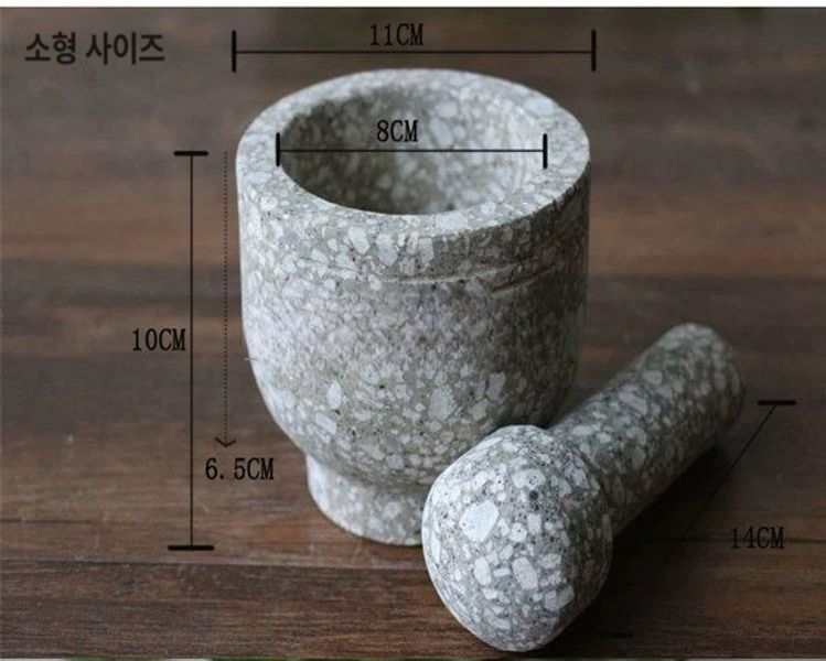 돌절구 마늘 깨갈이 떡절구 한식 주방용품 식재료 분쇄기 가정용 석재 맷돌 - 상세 이미지 2