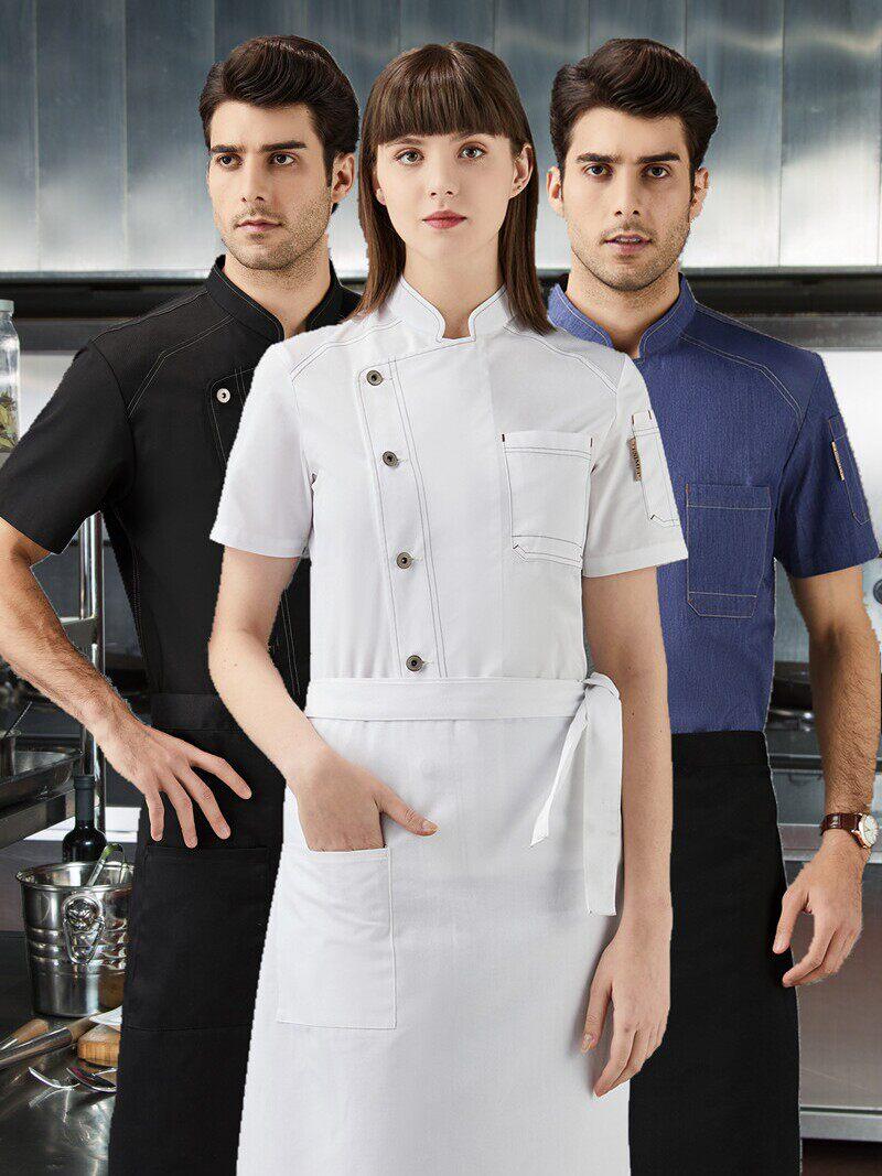 주방 요리사 유니폼 쉐프 웨이터 셔츠 제과 식당 반팔 일식 레스토랑 중식 - 상세 이미지 5