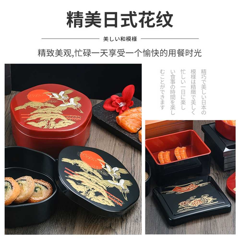 업소용 텐동 찬합 돈부리 벤또 뚜껑 용기 장어덮밥그릇 일식집 일본나무도시락통 식기 - 상세 이미지 4