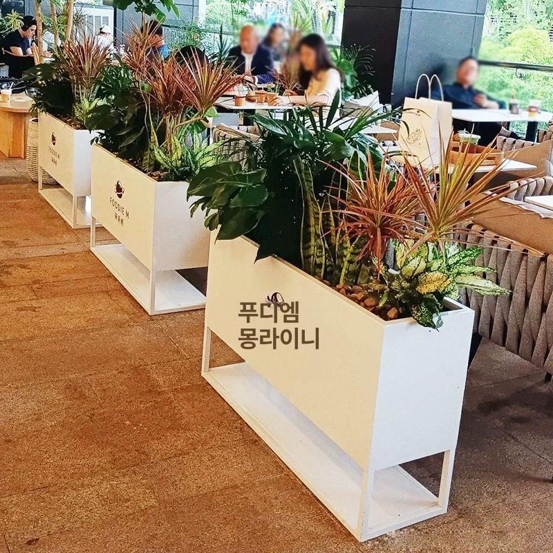 울타리 플랜트박스 야외 화단 직사각형 인테리어 정원 조경용 철제화분 펜스 식물담장 - 상세 이미지 3