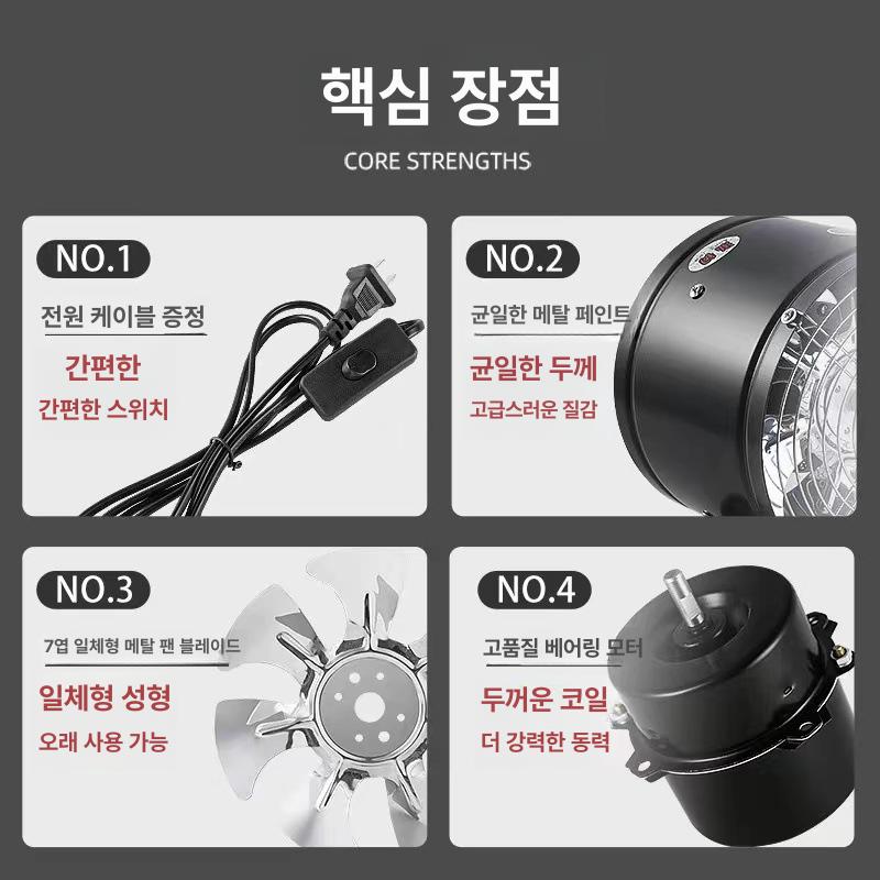 닥트 공업용환풍기 공장 환기팬 배기휀 배풍기 산업용 연기 고압팬 강력 음압 덕트팬 - 상세 이미지 4
