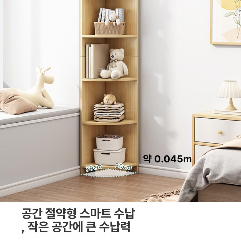 부엌코너장 인테리어 모서리 거실 장식장 수납장 모서리책장 북유럽 삼각 구석 코너장 조립 - 상세 이미지 3