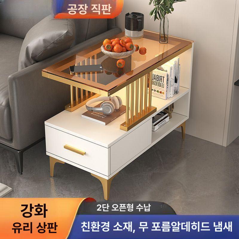 거실 쇼파 철제 보조 티테이블 창가 사이드테이블 틈새 바퀴달린 북유럽 수납 침실 - 상세 이미지 4