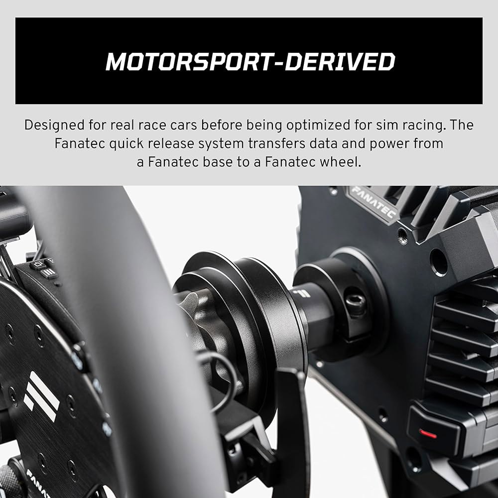 Corsair FANATEC 심 레이싱 QR2 휠 사이드 u2013 모터스포츠 파생 퀵 릴리스, 알루미늄 바디, 스프링 장착 메커니즘, 빠르고 쉬운 분리 및 부착 PC - 상세 이미지 2