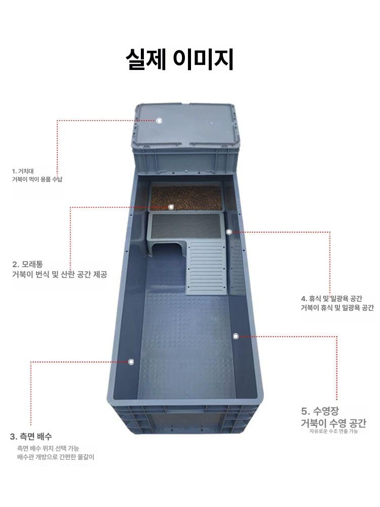 거북이 사육장 중형 도마 게코 사육통 애완 은신처 육지 키우기 대형 소동물 번식 달팽이 이미지 6