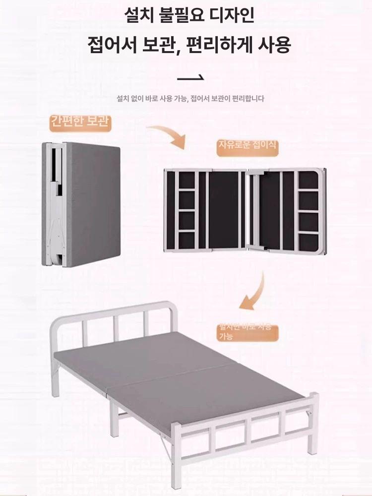 컴팩트 미니침대 매트리스 고시원침대 기숙사 싱글 편백 가정용 철골 간편형 공간활용 - 상세 이미지 4