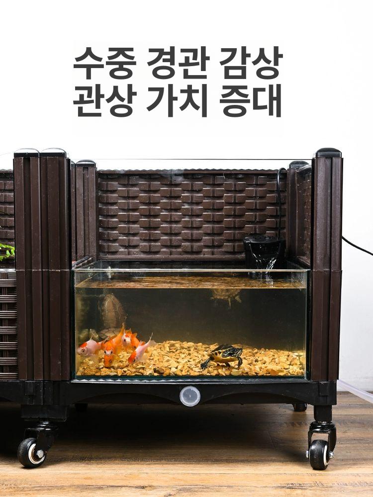 이동식 거북이 사육장 케이지 육지 테라리움 쉼터 가정용 반수생 일광욕 배수형 오픈 - 상세 이미지 3