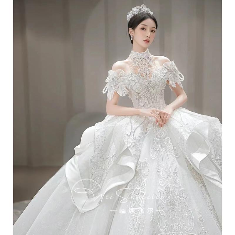 신부 웨딩드레스 이브닝 빅사이즈 들러리 여성 웨딩 촬영 파티복 셀프웨딩드레스 스냅촬영 - 상세 이미지 2
