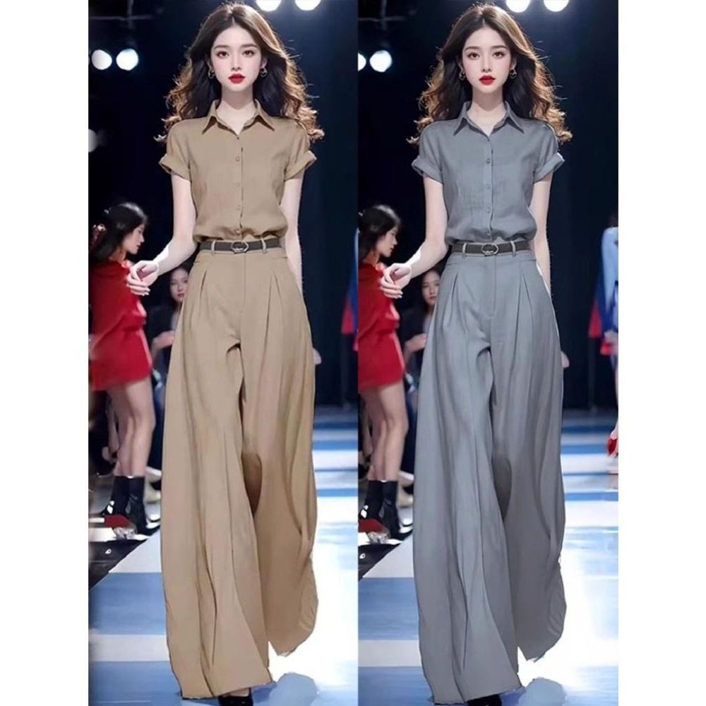스트라이프 루즈핏 린넨 반팔 블라우스 오버핏 긴팔 셔츠 여름 여성 남방 레이스 퍼프 시스루 - 상품 이미지