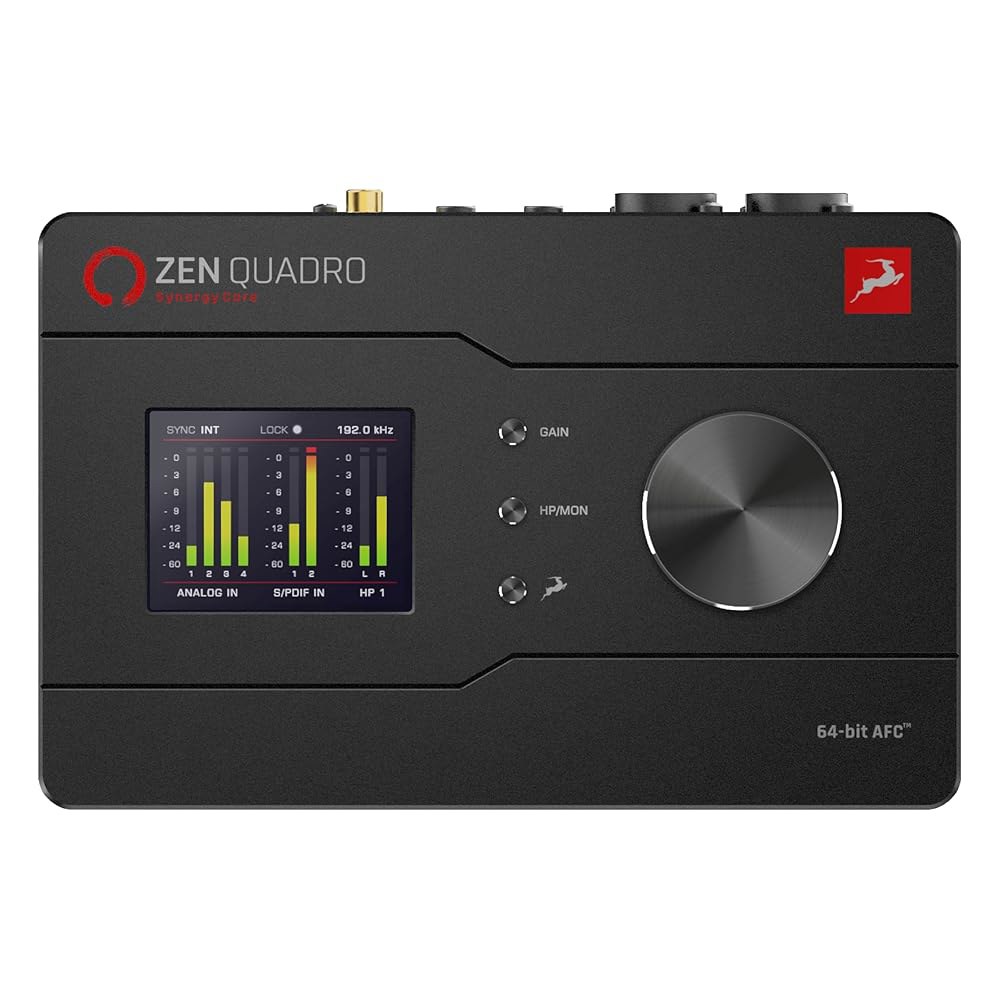 오디오 Zen Quadro USB-C 팟캐스트 및 녹음 인터페이스 u2014 4개의 개별 스튜디오급 마이크 프리앰프, 프로 컨버전 클로킹, 스튜디오 이펙트 내장 버스 구동 14-I - 상품 이미지