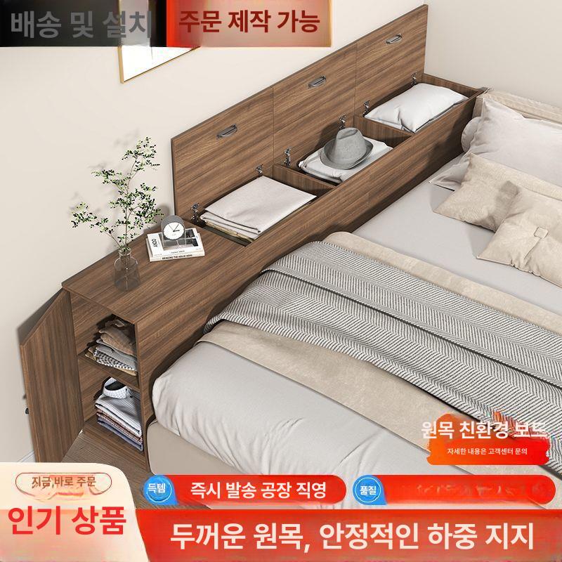 침실 침대틈새수납장 협탁 다용도 슬림 테이블 엔틱 모듈 원목 수납장 미니 서랍 모던 좁은 - 상세 이미지 3