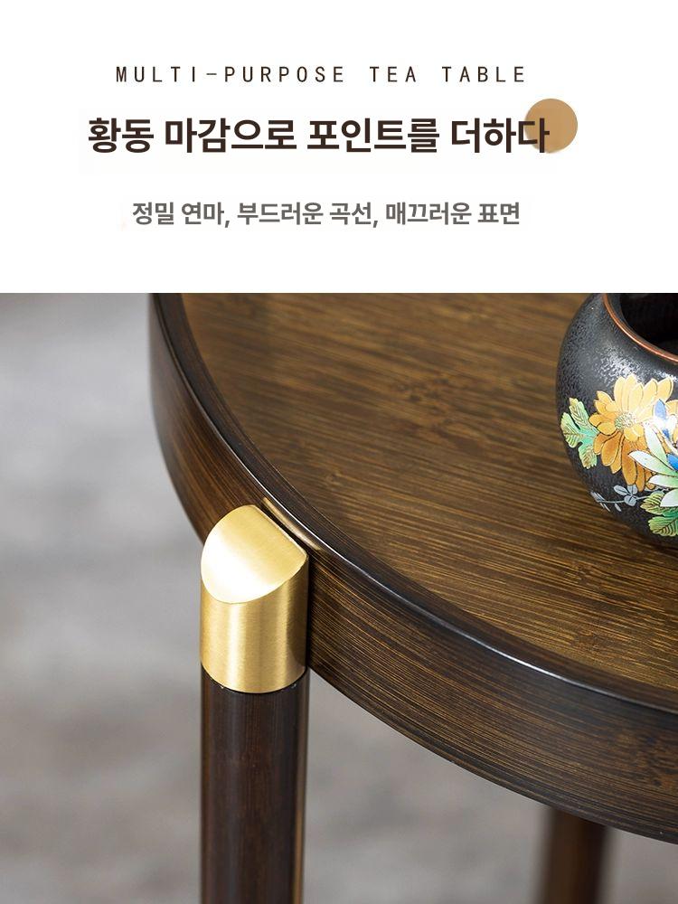 나무 트롤리 호텔 간이 대나무 웨건 탁자 북유럽 와인 엔틱 이동식 수납 서빙 우드 배달 - 상세 이미지 5