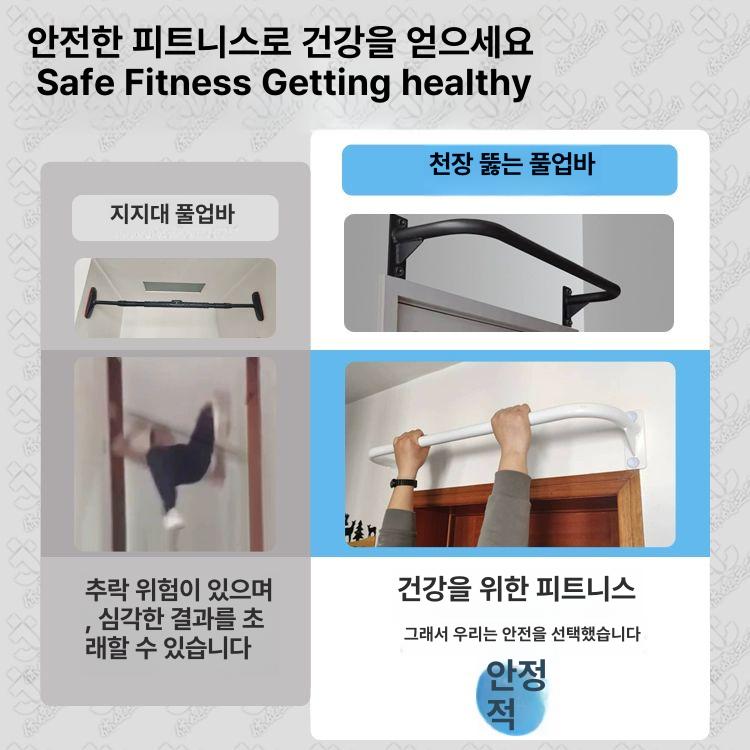 벽걸이 철봉 풀업바 가정용 턱걸이 홈트레이닝 치닝디핑 문틀 운동 실내 벽고정 벽 봉 장비 - 상세 이미지 3