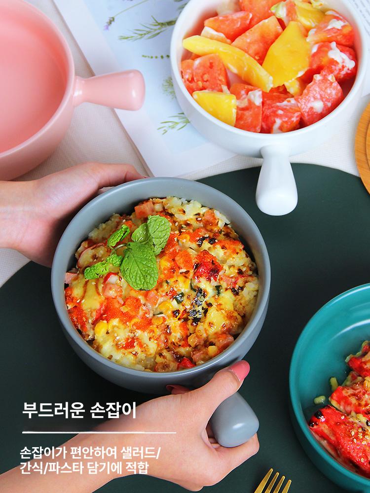 주방 후라이팬 오븐용 사기 조리기구 그릇 접시 에그팬 파스타 디저트 문복희 사각형 자취 - 상세 이미지 4