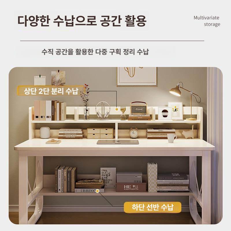프레임 책상 공부용 작업용 원목상판 데스크 서랍형 가구 게이밍 사이즈 중학생 - 상세 이미지 4