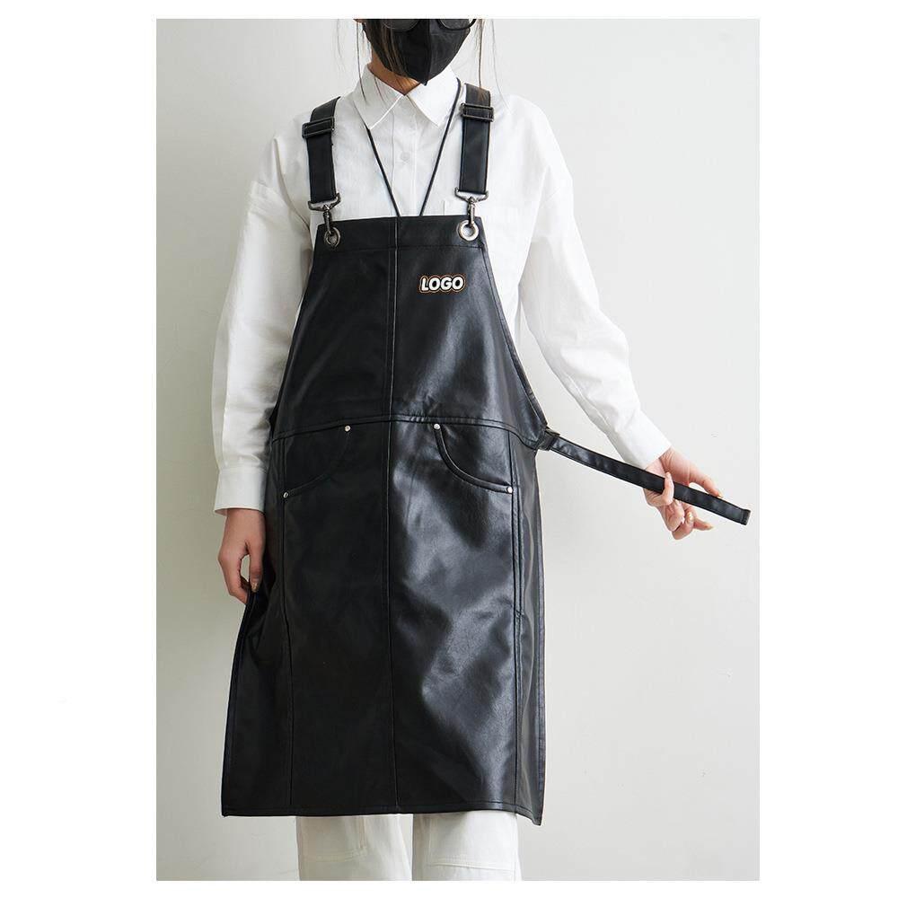 미용 앞치마 가죽방수 식당 카페 작업복 공방 가죽 식당앞치마 방수 경량 바버샵 주머니 - 상세 이미지 3