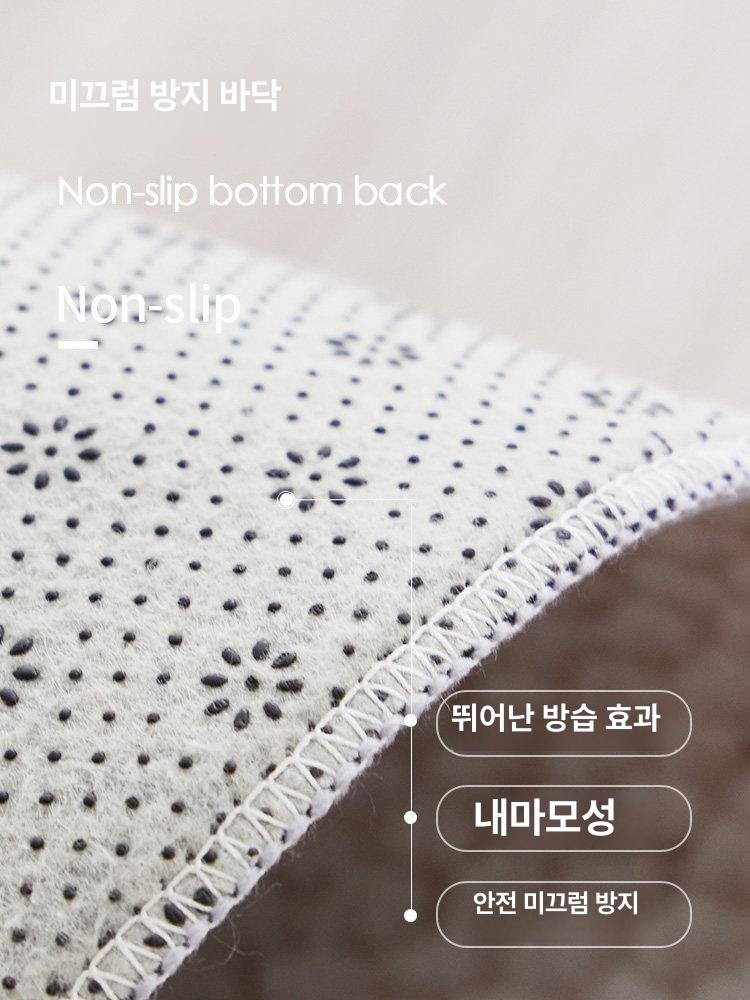 바닥매트 러그 인테리어카펫 원형카페트 북유럽 침실 극세사 거실매트 미끄럼방지 - 상세 이미지 4