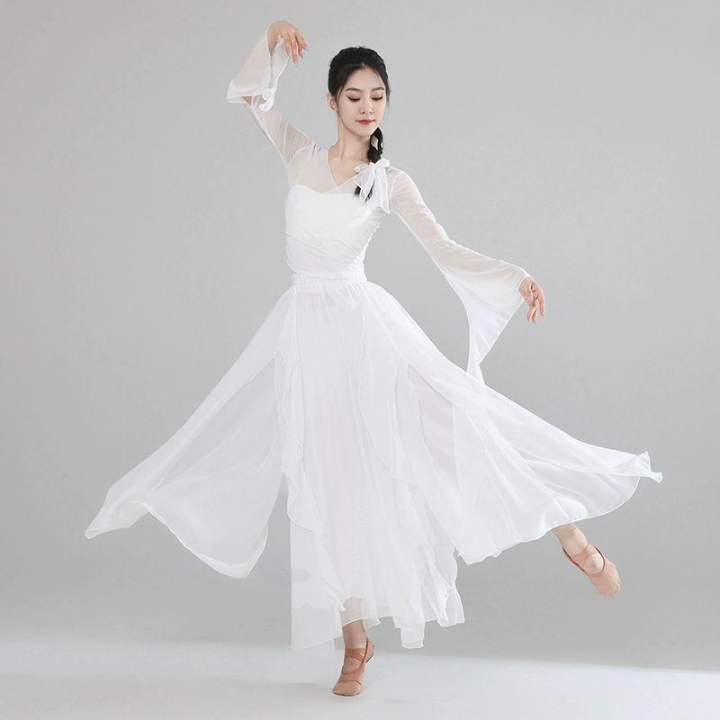 한국무용 현대무 용복 공연의상 무대의류 여성 댄스 상의 세트 전통 - 상세 이미지 4