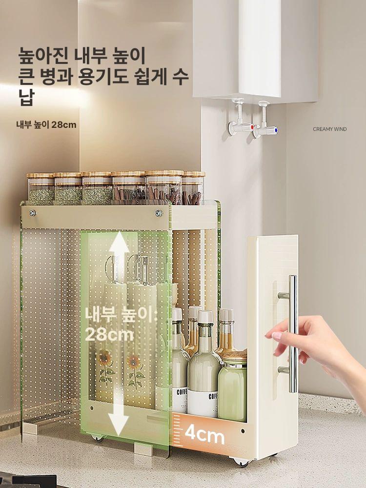 주방 싱크대위서랍장 틈새 부엌 선반 상부장 수납장 찬장 정리함 깔끔한 수납함 - 상세 이미지 2