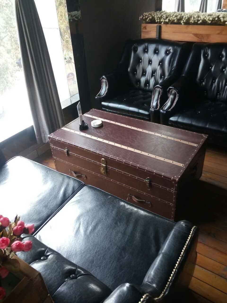복고풍 쇼파테이블 엔틱 빈티지 뚜껑 협탁 티테이블 클래식 원형 거실 소파테이블 - 상세 이미지 2