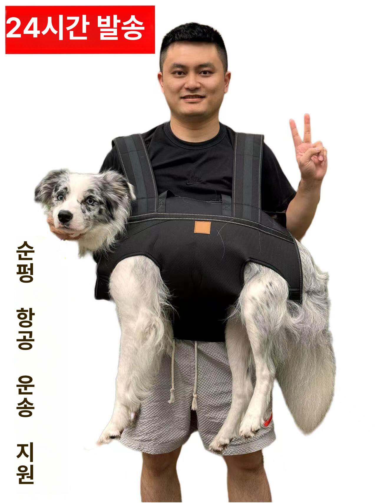 대형견 이동가방 포대기 백팩 이동 반려견 가방 블랙 리트리버 외출용 대형견백팩 산책 - 상세 이미지 2