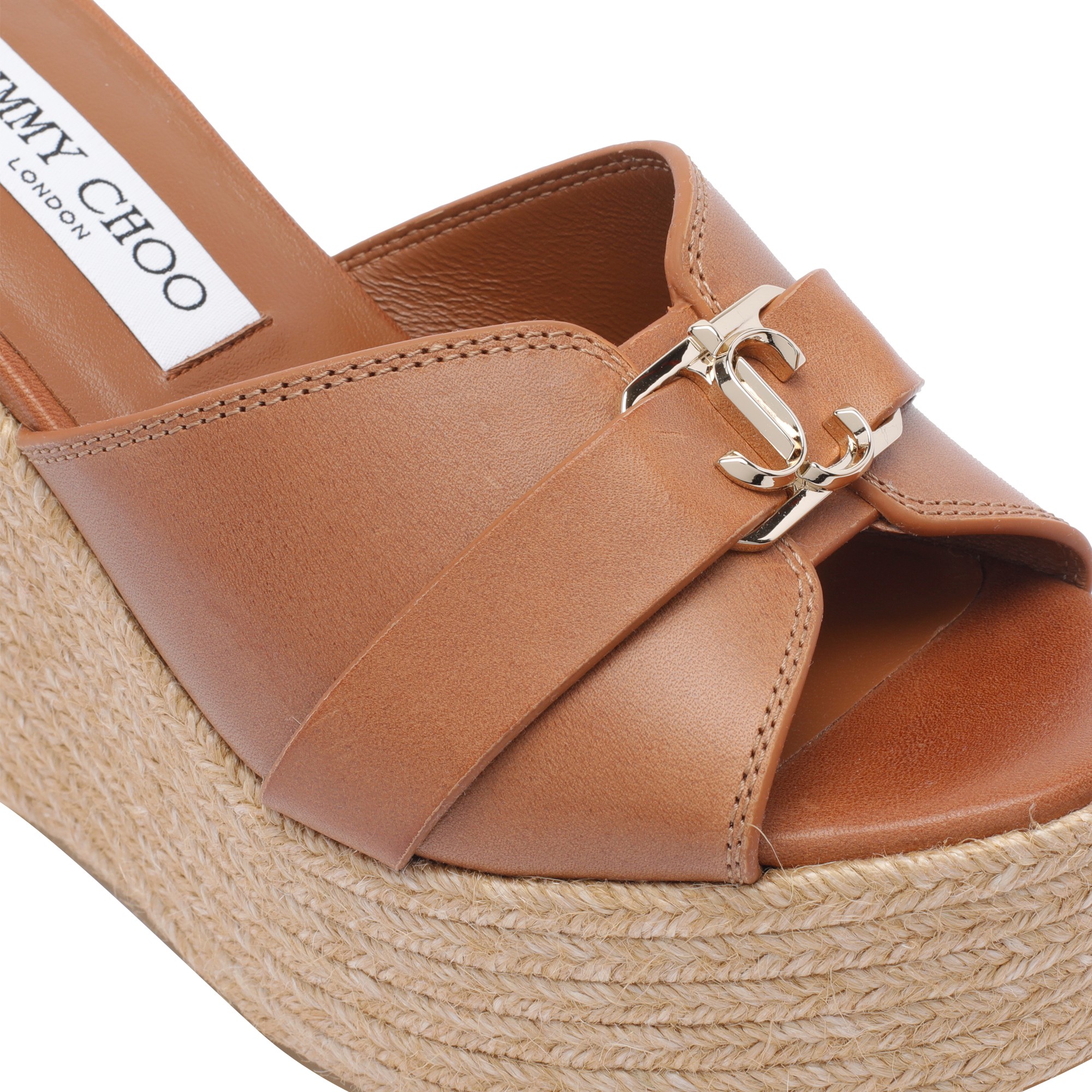 지미 추 여성 샌들 FW26 LEDA WEDGE 100FDZTAN/GOLD - 상세 이미지 4