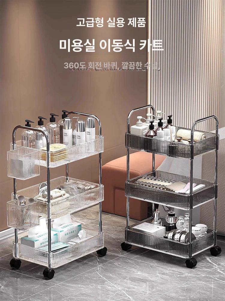 미용실 트롤리 업소용 바퀴달린 다용도 피부샵 업소용트롤리 미용실카트 서빙카트 철제 수납 - 상세 이미지 2