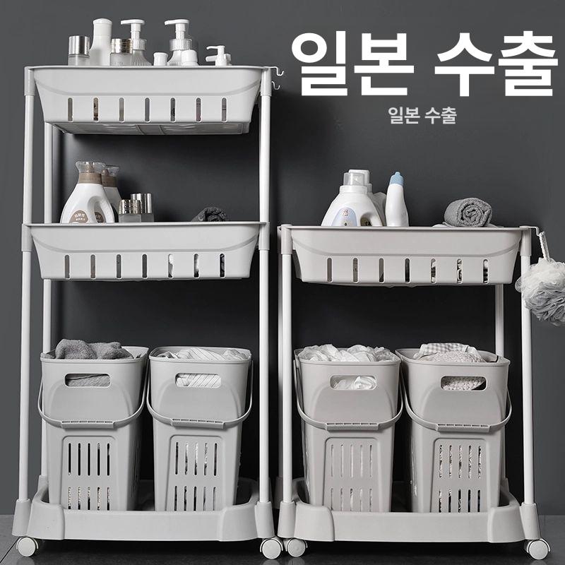 욕실 세탁바구니 플라스틱 빨래 수납함 대용량 런드리바구니 다용도 선반 - 상세 이미지 2
