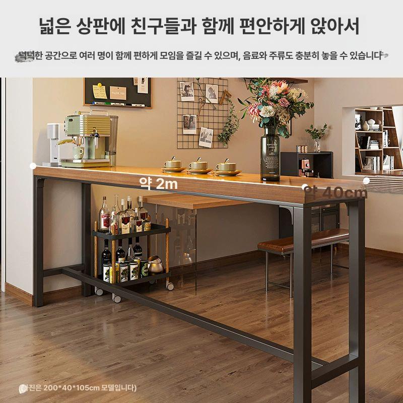 슬림 긴테이블 베란다 창가테이블 협탁 간이 탁자 보조 폭좁은책상 - 상세 이미지 2