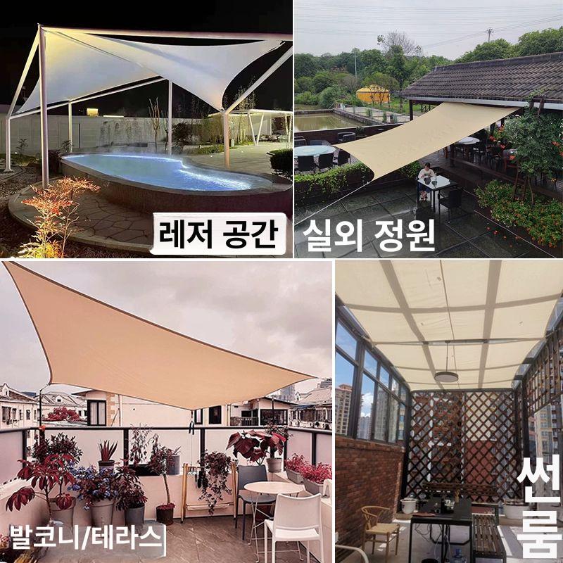방수 옥상타프 대형 사각 차박 자외선차단 옥상그늘막 헥사 가림막 삼각 텐트 직선 - 상세 이미지 4
