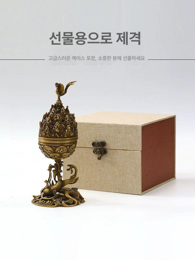 금동대향로 굿즈 전통 장식품 외국인선물 공예 금동향로 대향로 구리 향단 장식 침향 백제 - 상세 이미지 5