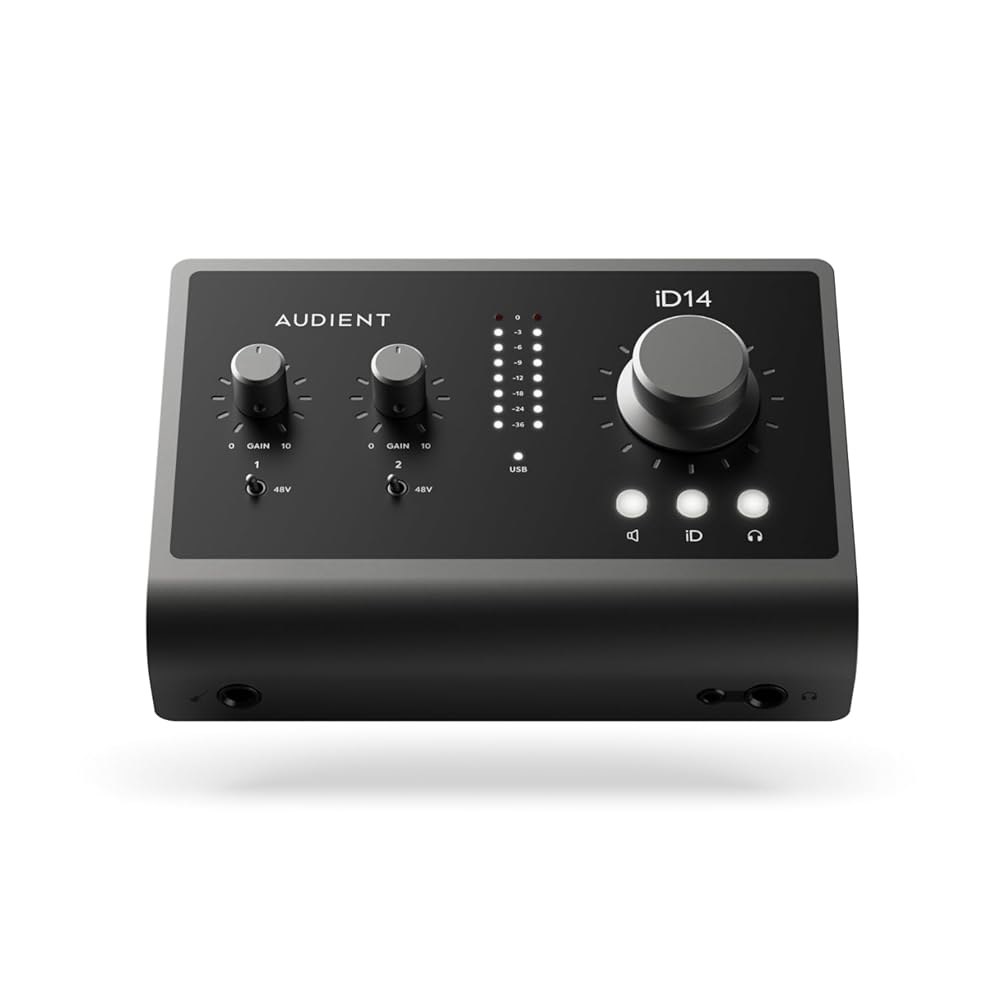 오디오 인터페이스 iD14 MKII, 클래스 A 마이크 프리앰프 2개(고성능 USB 인터페이스, USB-C 커넥터, 모니터 믹스 및 패닝 기능, 헤드폰 출력 2개), 블랙 - 상품 이미지