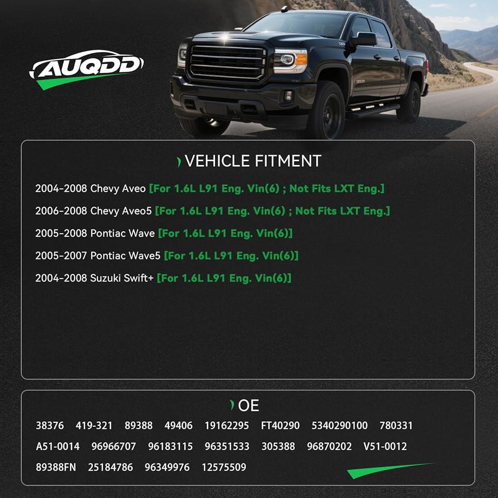 AUQDD 38376 벨트 텐셔너 및 풀리 어셈블리(1.6L L91 엔진, VIN 6) 2004-2008 쉐보레 아베오, 06-08 아베오5 /05-08 폰티악 웨이브, 05-07 - 상세 이미지 3